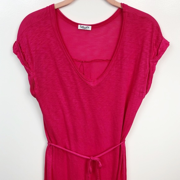 Splendid | Dresses | Splendid Slub Pink Slit Short Sleeve Maxi Dress Xs | Poshmark